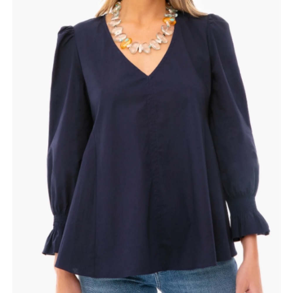 Tuckernuck Navy Pomander Place Blouse